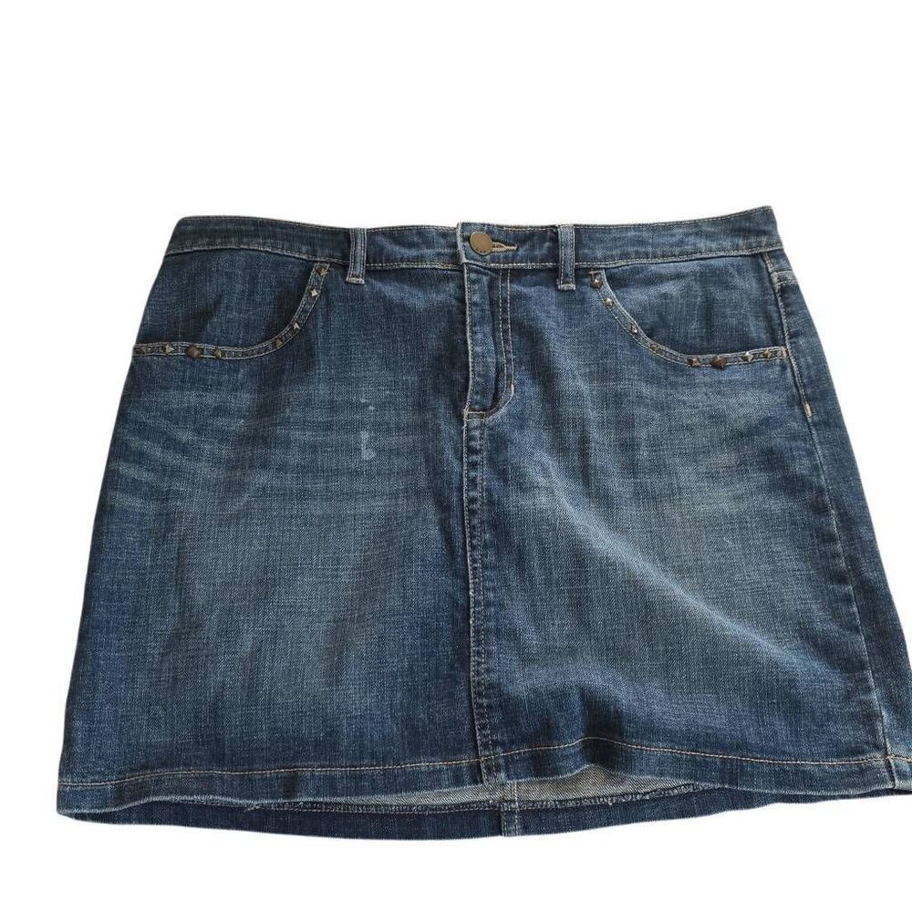 Gap Women's Size 14 Dk Blue Jean Skirt with Studded Pockets